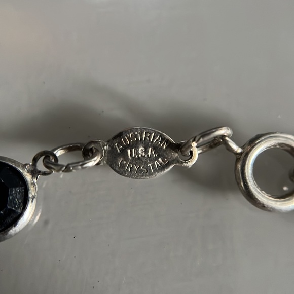 Rafaelian Vtg Black Bead and Crystal Austrian Chiclet Necklace - New Old Stock - Picture 4 of 15